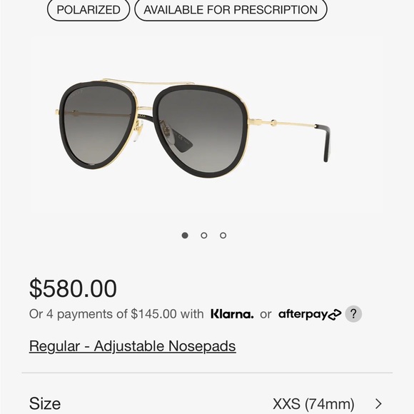 Like New Authentic Gucci Pilot Sunglasses - Polarized - Picture 2 of 8